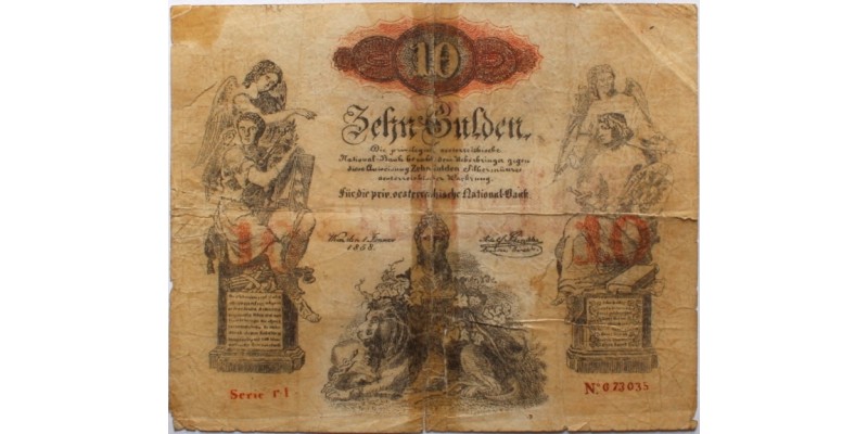10 gulden 1858 korabeli hamis